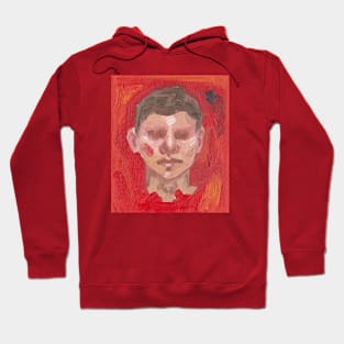 Red Portrait - This is Fine - Oil Painting Hoodie